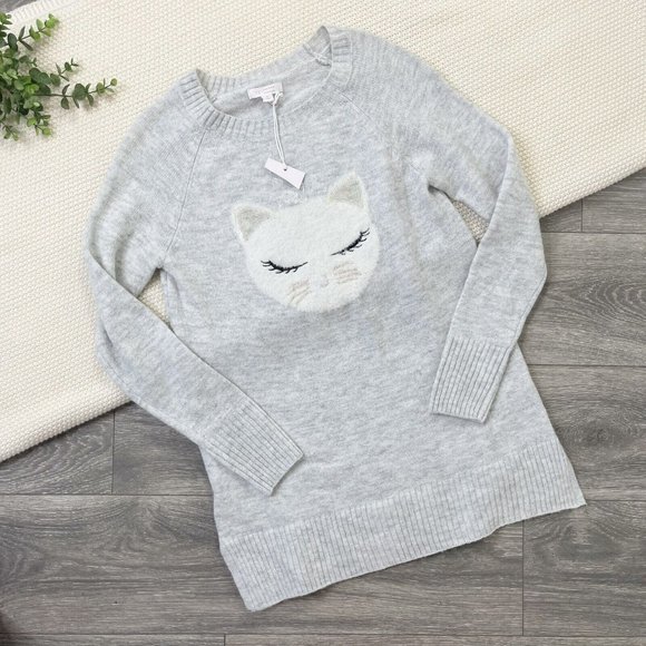 LC Lauren Conrad Sweaters Lc Lauren Conrad Gray Fuzzy Cat